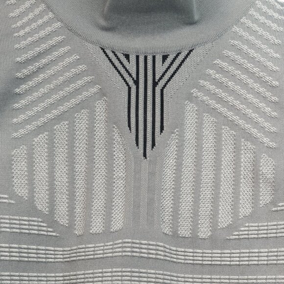 Prada Resort 2018 Runway Grey Embossed Techno Mock-Neck Long-Sleeve - Picture 7 of 14